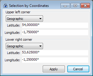 SAS Planet Select by Coordinates